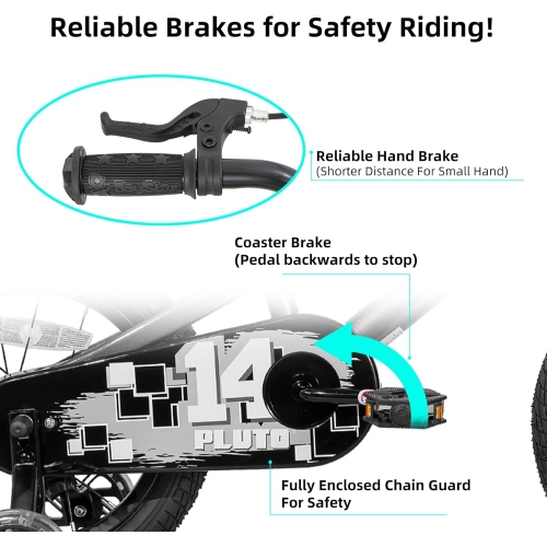 Vélo pour enfants de 14&nbsp;po Pluto de JOYSTAR avec roues d'entraînement lumineuses, vélo pour enfants pour filles de 2-7 ans, vélos pour enfants,