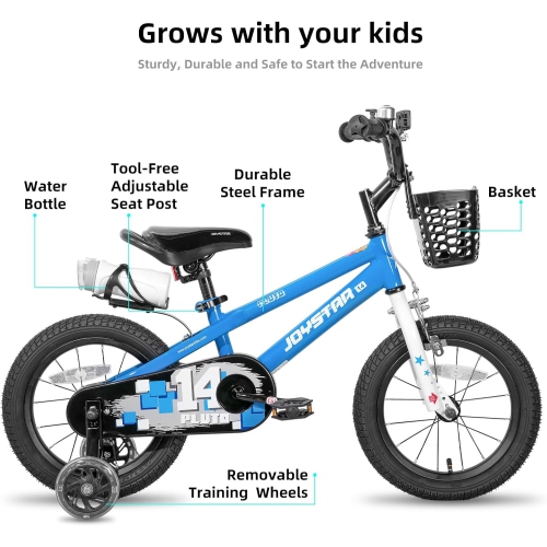 Vélo pour enfants de 16&nbsp;po Pluto de JOYSTAR avec roues d'entraînement lumineuses, vélo pour enfants pour filles de 2-7 ans, vélo pour enfants,