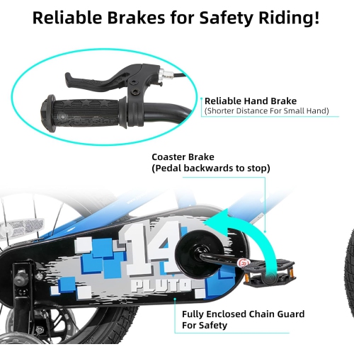 Vélo pour enfants de 16&nbsp;po Pluto de JOYSTAR avec roues d'entraînement lumineuses, vélo pour enfants pour filles de 2-7 ans, vélo pour enfants,