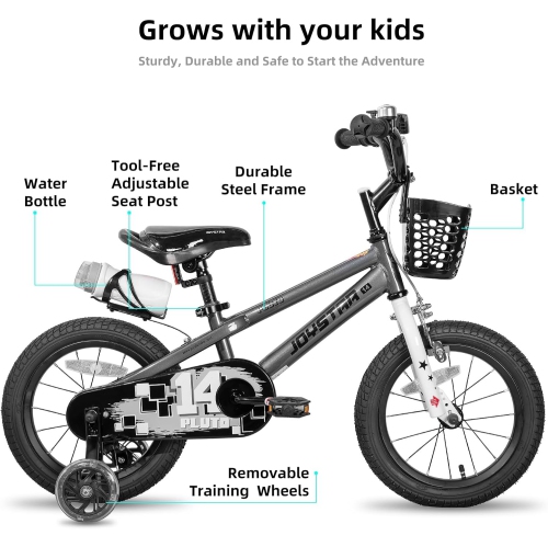 Vélo pour enfants de 16&nbsp;po Pluto de JOYSTAR avec roues d'entraînement lumineuses, vélo pour enfants pour filles de 2-7 ans, vélos pour enfants,