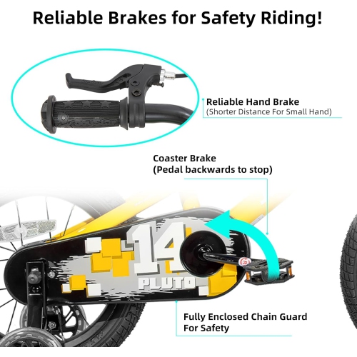 Vélo pour enfants de 16&nbsp;po Pluto de JOYSTAR avec roues d'entraînement lumineuses, vélo pour enfants pour filles de 2-7 ans, vélo pour enfants,