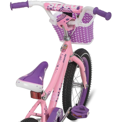JOYSTAR Paris 14 Inch Girls Bike for for Toddlers and Kids 3-8 Years Old, Kids Bike with Training Wheels, Adjustable Seat and Basket, Pink