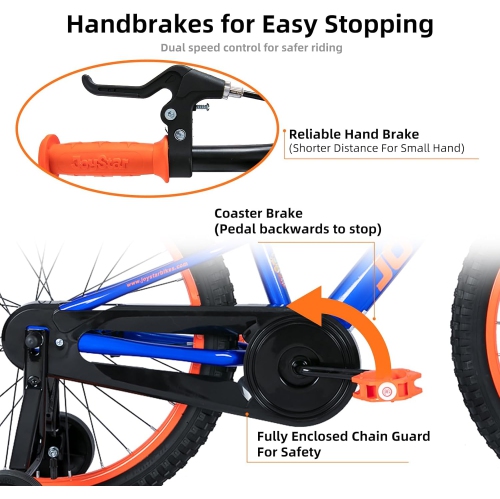 JOYSTAR NEO 20 Inch Kids Bike for Ages 6-10 Years Old Boys & Girls, 20 Inch Wheels Kids Mountain Bike with Training Wheels & Handbrake, Blue