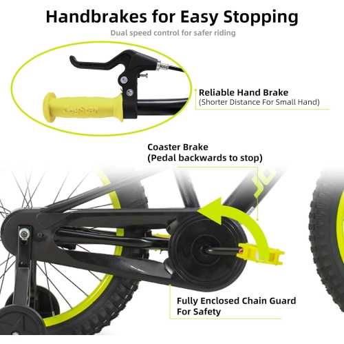 JOYSTAR NEO 20 Inch Kids Bike for Ages 6-10 Years Old Boys & Girls, 20 Inch Wheels Kids Mountain Bike with Training Wheels & Handbrake, Black