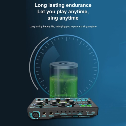 Live Sound Card, USB Mixer, Professional Audio Mixing Console, Amplifier for Live Concerts, PC, Laptop, Phone