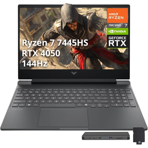HP  Victus 15.6" Fhd 144Hz Gaming Laptop, Amd Ryzen 7 7445Hs, Geforce Rtx 4050 6GB Gddr6, 4Tb SSD, 64GB Ddr5, Backlit Keyboard, Win 11 Pro, Mica