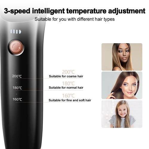 Brosse lissante sans fil - Brosse à cheveux portative pour le voyage - Fer à friser en céramique anti-scalant à chauffage rapide,Retouche sur le