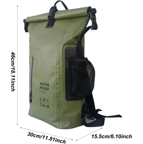 Sac à dos de rangement sec, sac à dos étanche, sac d'aventure de voyage extérieur, 25 L de grande capacité, idéal pour le camping extérieur -