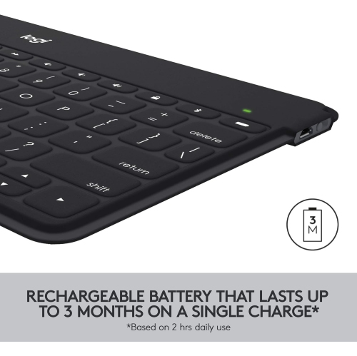 Refurbished - Logitech Keys-To-Go Super-Slim and Super-Light Bluetooth Keyboard for iPhone, iPad, Mac, and Apple TV, iPad Air 5th gen (2022) - Blush