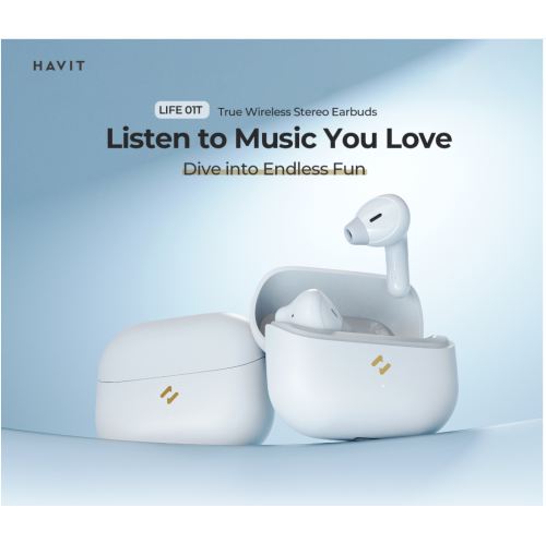 Havit Life 01T TW982 True Wireless Stereo Bluetooth V5.4 Dual Wearing Modes, AI Call Noise Cancellation Earbuds In-ear Headphone_Black