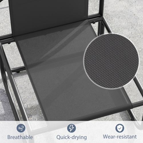 Gymax Patio Chairs Set of 4 w/ Removable Cushions Heavy Duty Metal Frame Poolside