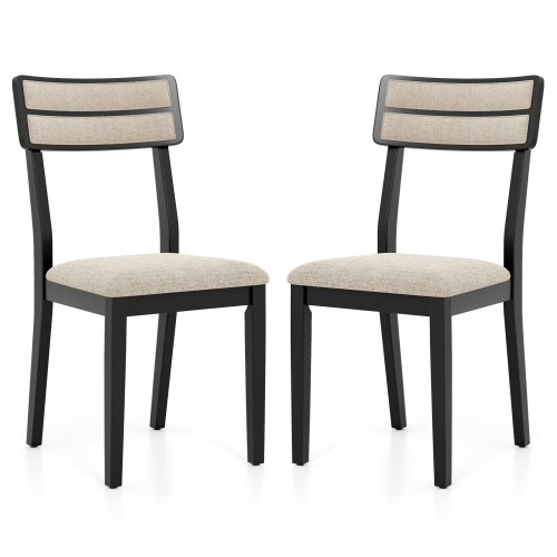 Gymax Modern Dining Chairs Set of 4 w/Tilt Backrest Rubber Wood Legs Soft Padded Seat