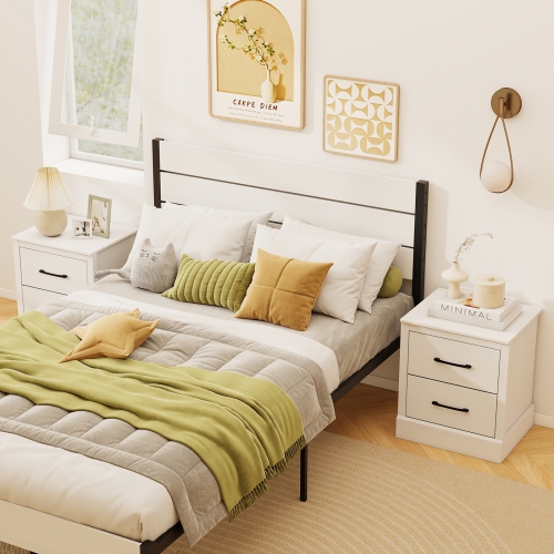 Gymax Set Of 2 18.5'' Farmhouse Nightstand w/2 Drawers Compact Size End Table Living Room