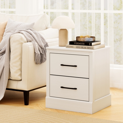 Gymax Set Of 2 18.5'' Farmhouse Nightstand w/2 Drawers Compact Size End Table Living Room