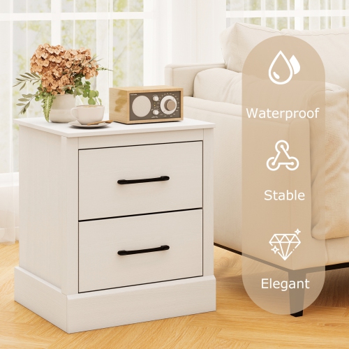 Gymax Set Of 2 18.5'' Farmhouse Nightstand w/2 Drawers Compact Size End Table Living Room