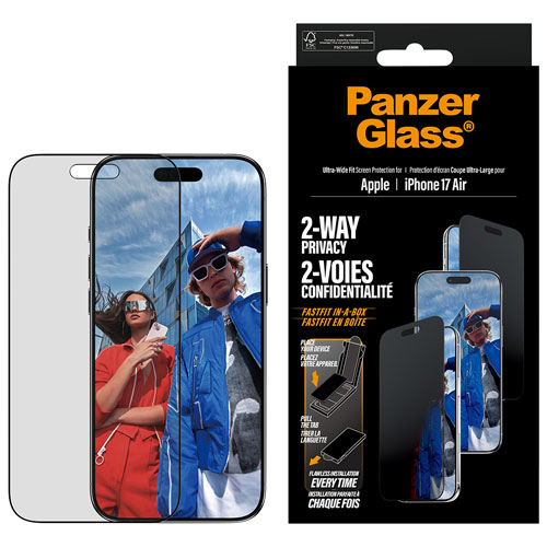 Protecteur d'écran en verre de confidentialité double sens de PanzerGlass pour iPhone Air