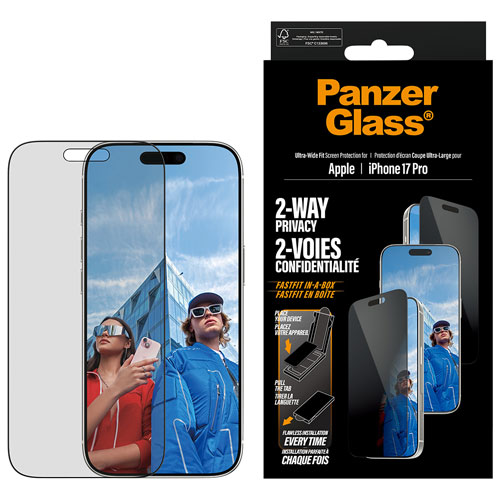 Protecteur d'écran en verre de confidentialité double sens de PanzerGlass pour iPhone 17 Pro
