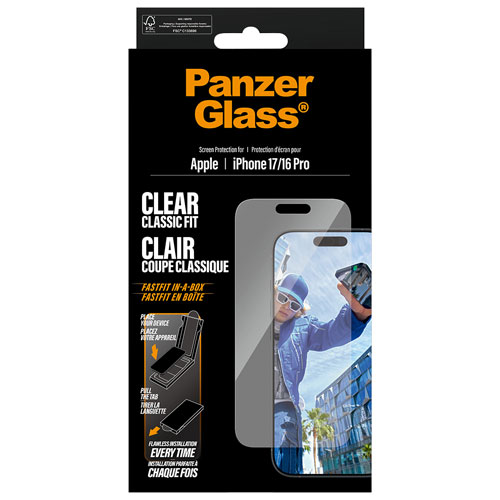 PanzerGlass Clear Classic-Fit Glass Screen Protector for iPhone 17/16 Pro
