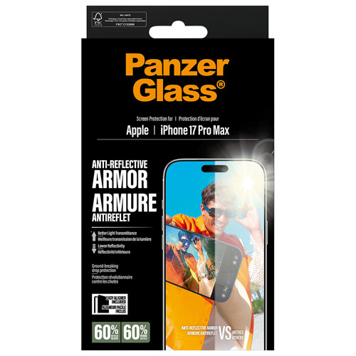 Protecteur d'écran en verre antireflet de PanzerGlass pour iPhone 17 Pro Max