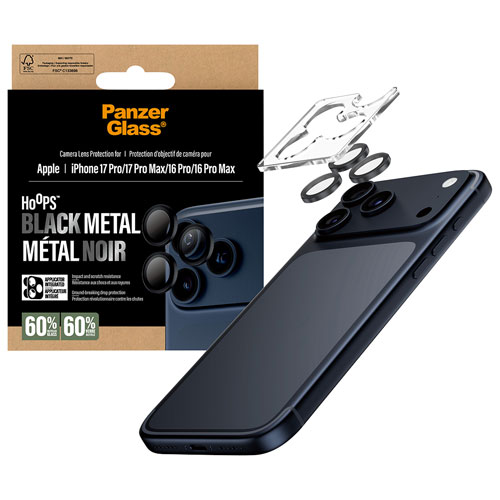 PanzerGlass Hoops Black Metal Camera Lens Protector for iPhone 17 Pro/17 Pro Max/16 Pro/16 Pro Max