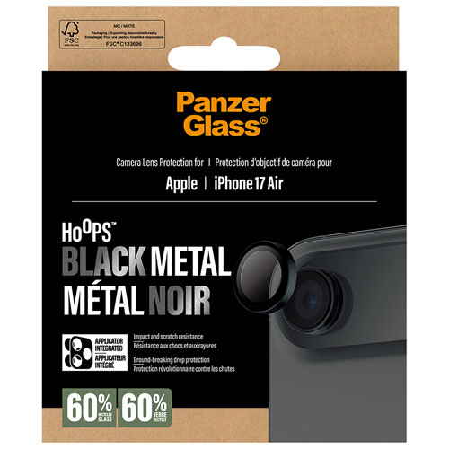 PanzerGlass Hoops Black Metal Camera Lens Protector for iPhone Air