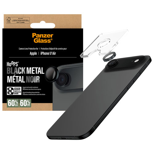 Protecteur d'objectif en métal noir Hoops de PanzerGlass pour iPhone Air