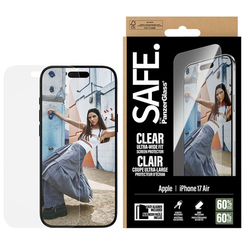 Protecteur d'écran en verre ultralarge SAFE de PanzerGlass pour iPhone Air