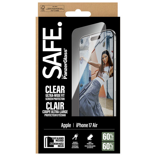 Protecteur d'écran en verre ultralarge SAFE de PanzerGlass pour iPhone Air