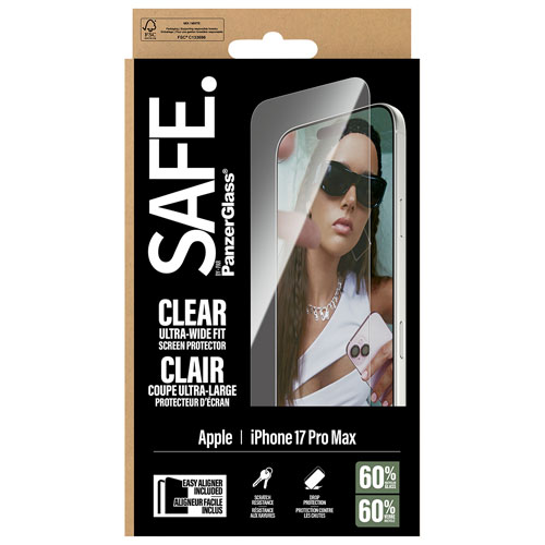 PanzerGlass SAFE Ultra-Wide Fit Glass Screen Protector for iPhone 17 Pro Max
