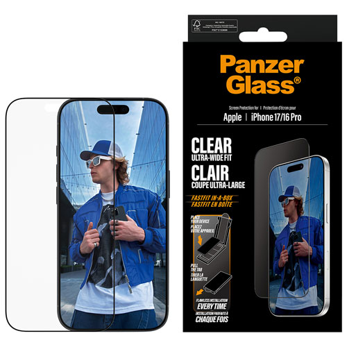 Protecteur d'écran en verre ultralarge de PanzerGlass pour iPhone 17/16 Pro