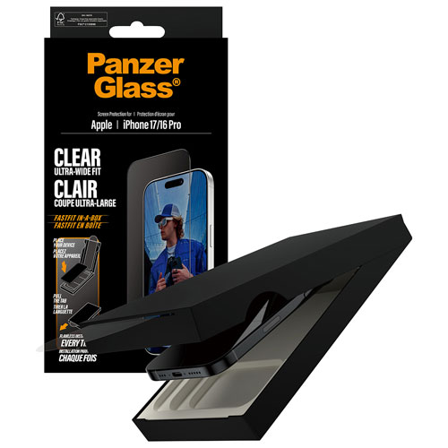 Protecteur d'écran en verre ultralarge de PanzerGlass pour iPhone 17/16 Pro