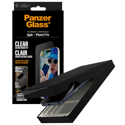 Protecteur d'écran en verre ultralarge de PanzerGlass pour iPhone 17 Pro