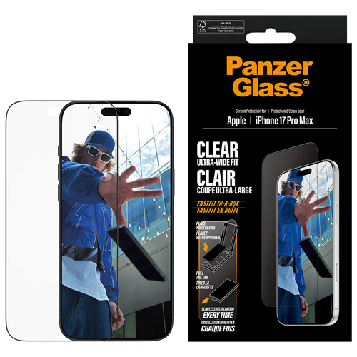 Protecteur d'écran en verre ultralarge de PanzerGlass pour iPhone 17 Pro Max