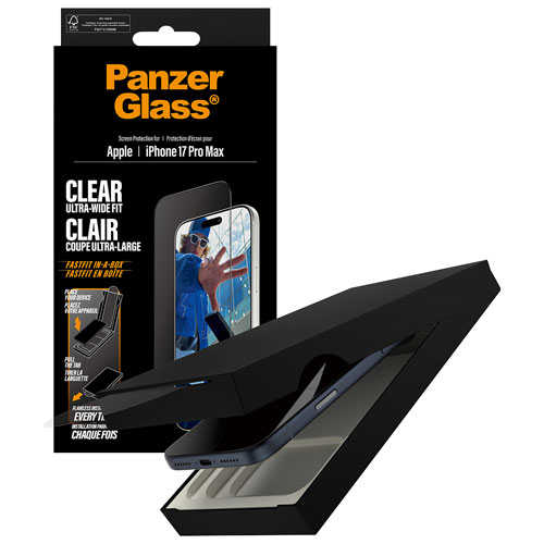 Protecteur d'écran en verre ultralarge de PanzerGlass pour iPhone 17 Pro Max
