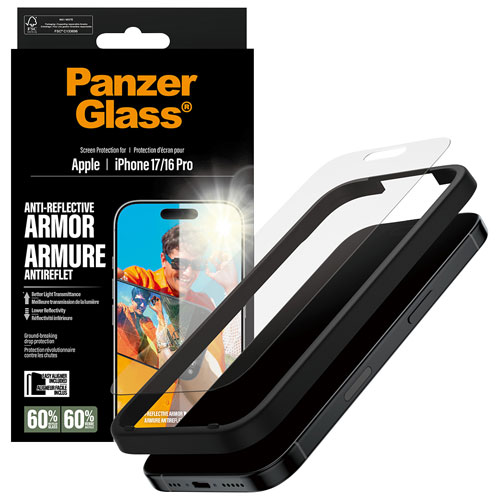 Protecteur d'écran en verre antireflet de PanzerGlass pour iPhone 17/16 Pro