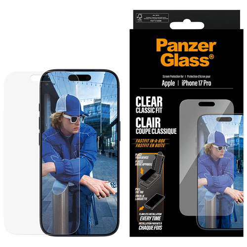 PanzerGlass Clear Classic-Fit Glass Screen Protector for iPhone 17 Pro