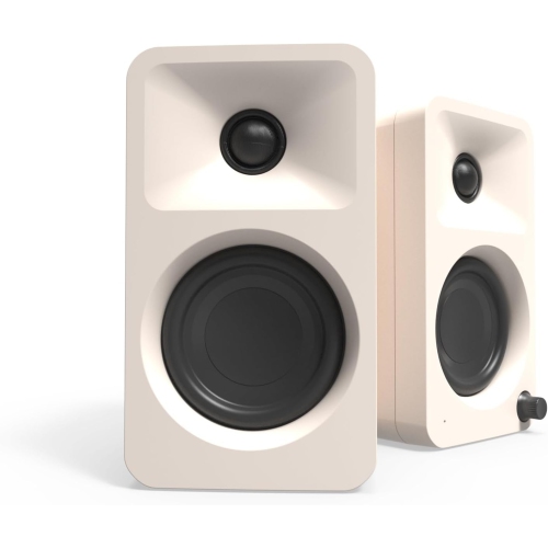 Kanto ORA 100W Powered Reference Desktop Speakers with Bluetooth and USB-C - Cream, Pair