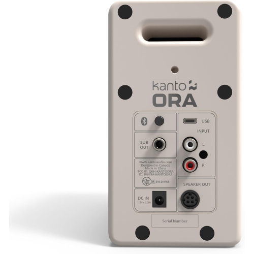 Kanto ORA 100W Powered Reference Desktop Speakers with Bluetooth and USB-C - Cream, Pair