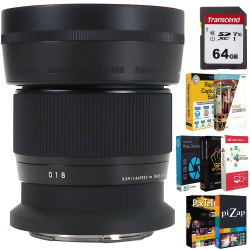 Sigma 56mm f/1.4 DC DN Contemporary Lens Photo Editing Software Kit