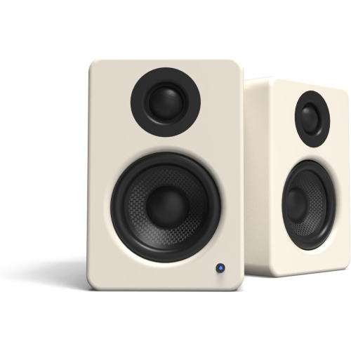 Kanto YU2 Powered Desktop Computer Speakers | 3" Drivers 3/4" Silk Dome Tweeter | 50 W RMS | Built-in USB DAC & AUX Input | Sub Out, Pair, Matte Cream