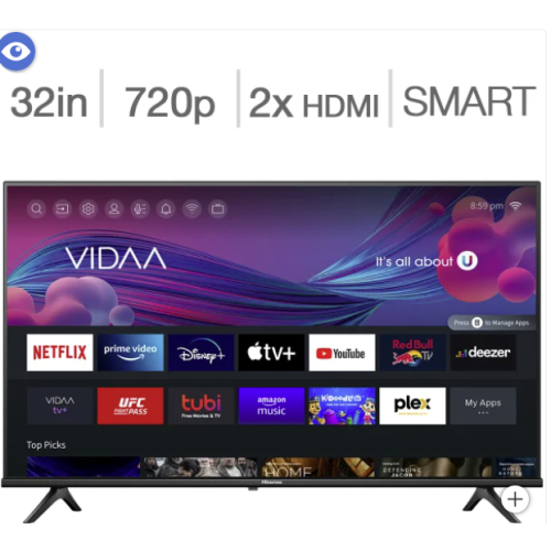 Hisense 32-Inch A4KV Series HD LED TV – Smart TV, Built-in Wi-Fi, Voice Remote