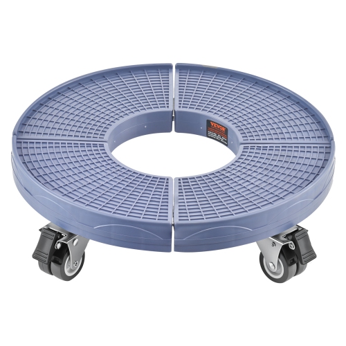 VEVOR 440lbs Load Trash Can Dolly with 4 Lockable Wheels, Round Trash Can Roller Base, 15-22.8 in Adjustable, Heavy Duty Drum Dolly Plant Caddy,