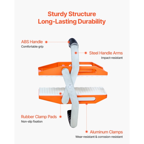 VEVOR 2 Pack Double Handed Stone Carrying Clamps, 660 lbs Load Capacity, Granite Panel Carriers Lifting Tools with Rubber-lined, Heavy Duty lifting