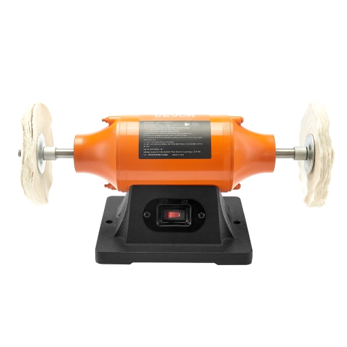 Polisseuse d'établi VEVOR 1/2, polisseuse d'établi de 6&nbsp;po, polisseuse de paillasse à une vitesse 3450&nbsp;tr/min avec roues en tissu de 2