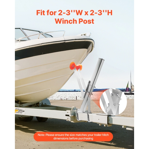 VEVOR Boat Trailer Winch Stand, 2 to 3-inch Winch Posts, Boat Trailer Winch Seat with TPU Orange Roller & U-Bolts, Suitable for Jet Ski, Sailboat,