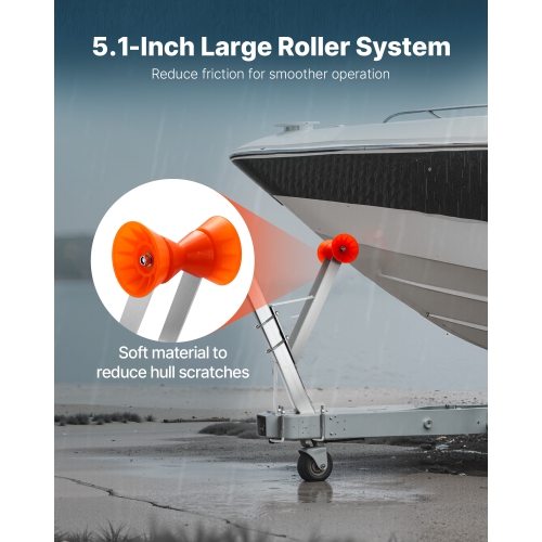 VEVOR Boat Trailer Winch Stand, 2 to 3-inch Winch Posts, Boat Trailer Winch Seat with TPU Orange Roller & U-Bolts, Suitable for Jet Ski, Sailboat,