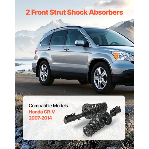 VEVOR 2Pcs Front Shock Absorber Strut Assembly, Shock and Strut Assembly with Coil Spring, Compatible with 2007-2014 Honda CR-V, Automotive