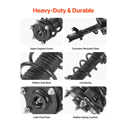 VEVOR 2Pcs Front Shock Absorber Strut Assembly, Shock and Strut Assembly with Coil Spring, Compatible with 2007-2014 Honda CR-V, Automotive