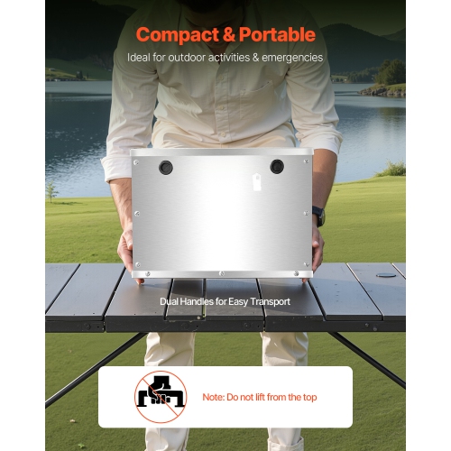 VEVOR Group 24/31 Battery Box, Trolling Motor Battery Box, Marine Batteries Case with Handles and Rubber-Grommet Cable Holes, Aluminum Alloy Shell