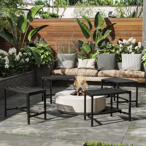 Famapy Set of 4 Black Metal Chairs – Modern Iron Frame, Wide Seat Design, Durable and Stylish,, Black